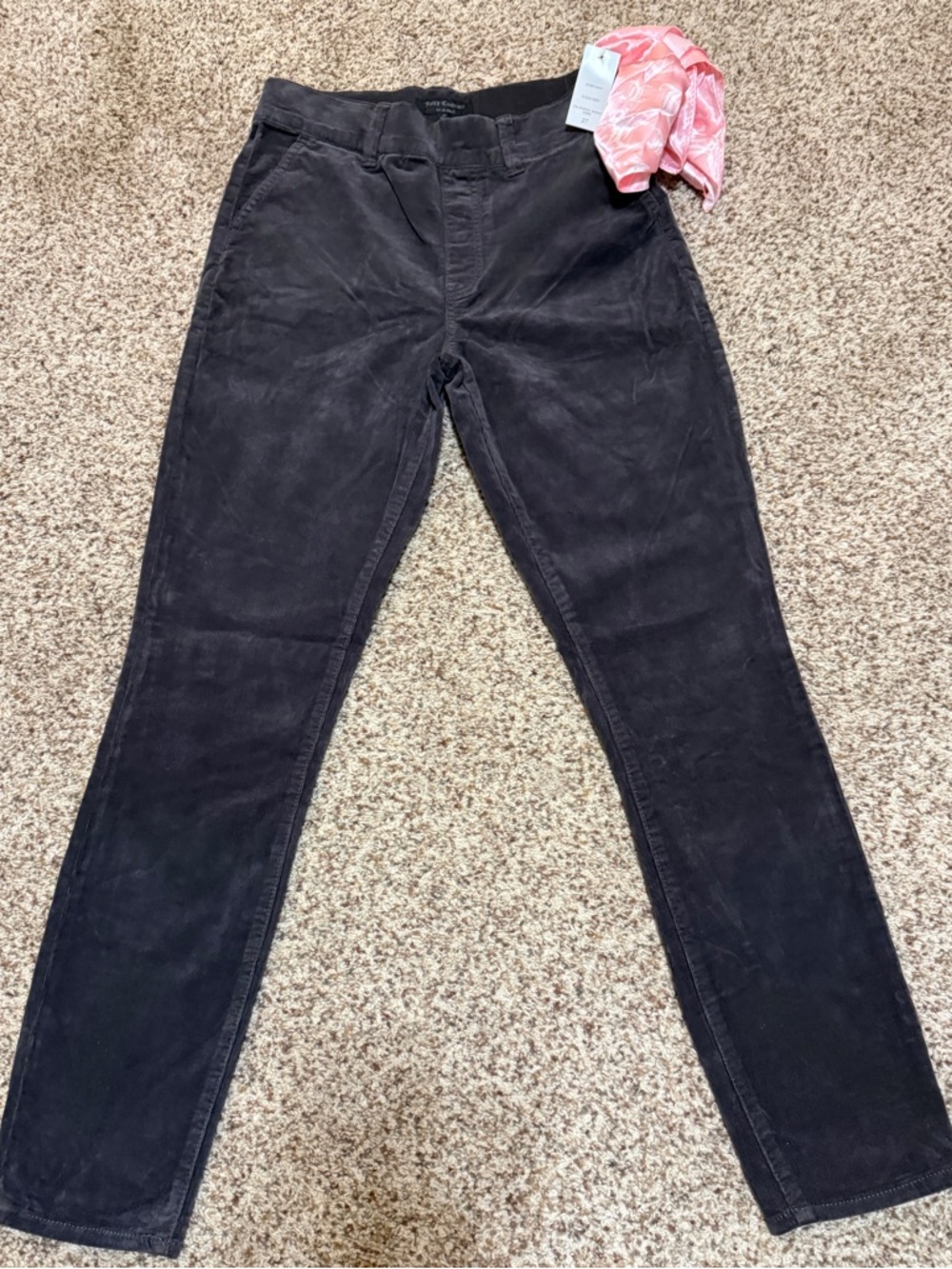 Juicy Couture Womens California Skinny Corduroy Pants Cloud Grey Size 27 NWT